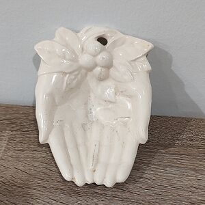 Vintage USA McCoy Pottery Cupped Hands Floral FLAW